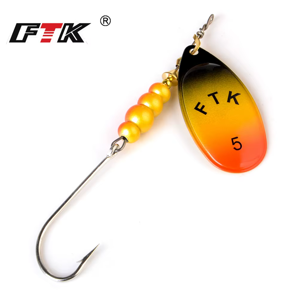 FTK Cucharas spinner para trucha – Acero con gancho simple - imagen 3