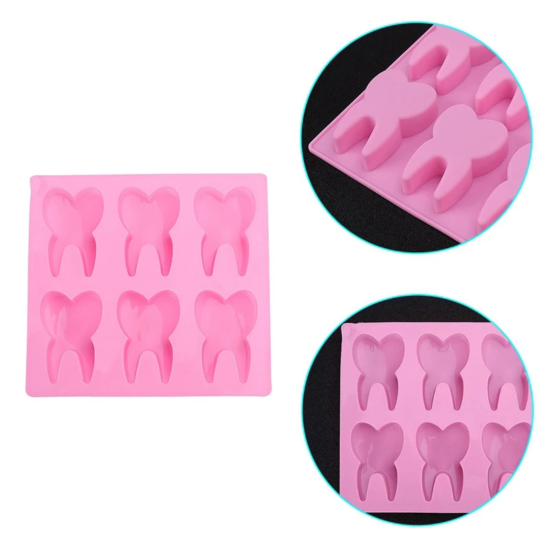Primer plano del molde mostrando el detalle de un diente 3D