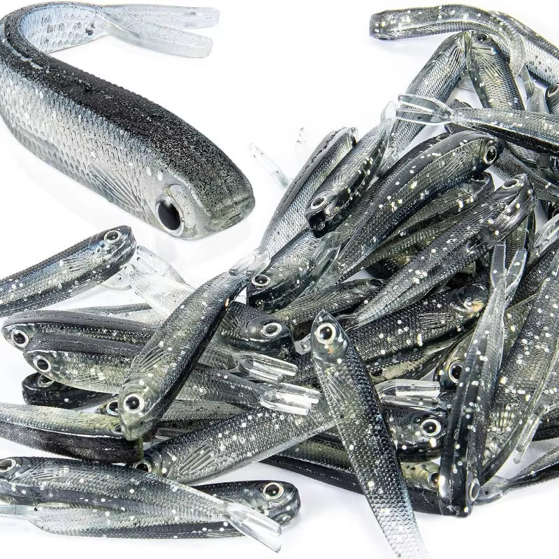 Vinilo Minnow de cola dividida perfumado con ojo 3D - imagen 4