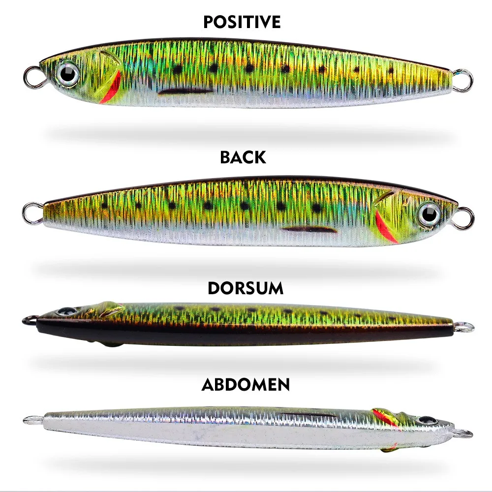 Plomo jig hierro purpurina cebo pesca 10-40g - imagen 3