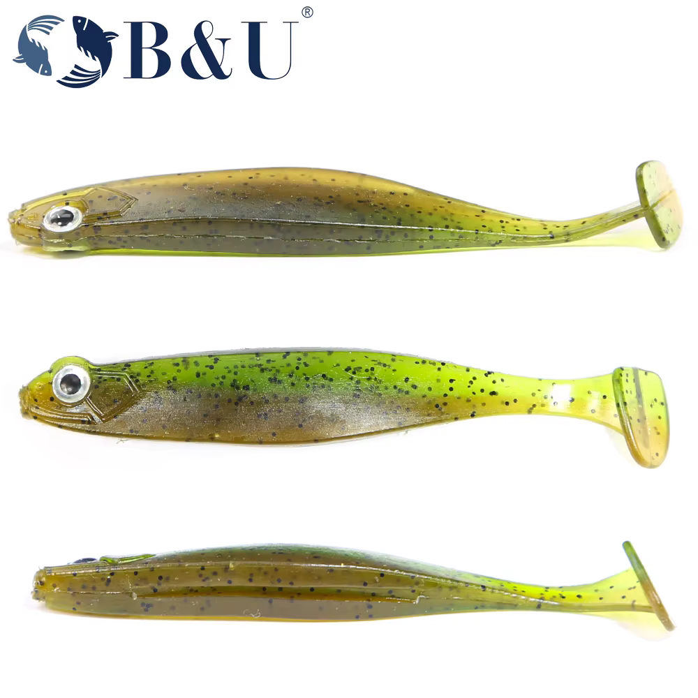 B&U Shad T-tail - Senuelo suave 3D ojos para lucio y lucioperca - imagen 4