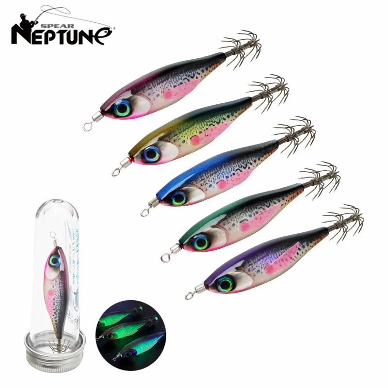 Jig EGI luminoso para calamar tipo gamba con gancho - imagen 3