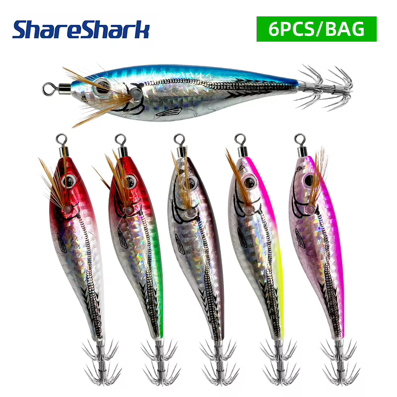 Anzuelo ShareShark para calamar con rascalla – Luminiscente con bola de resonancia - imagen 2