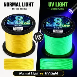 Línea de pesca trenzada Thornsline PE luminosa con abrasión