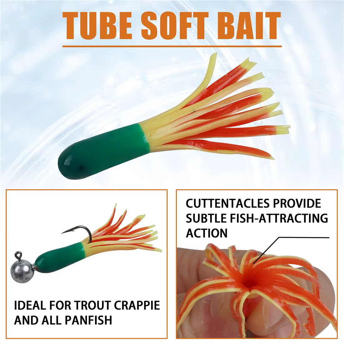 Tube Jig Heads 6cm – Faldilla blanda para lubina - imagen 2