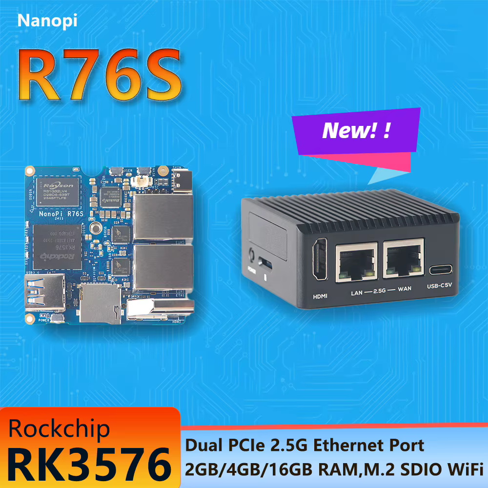 Nano Pi R76S placa de desarrollo con HDMI y conectividad de red - imagen 5