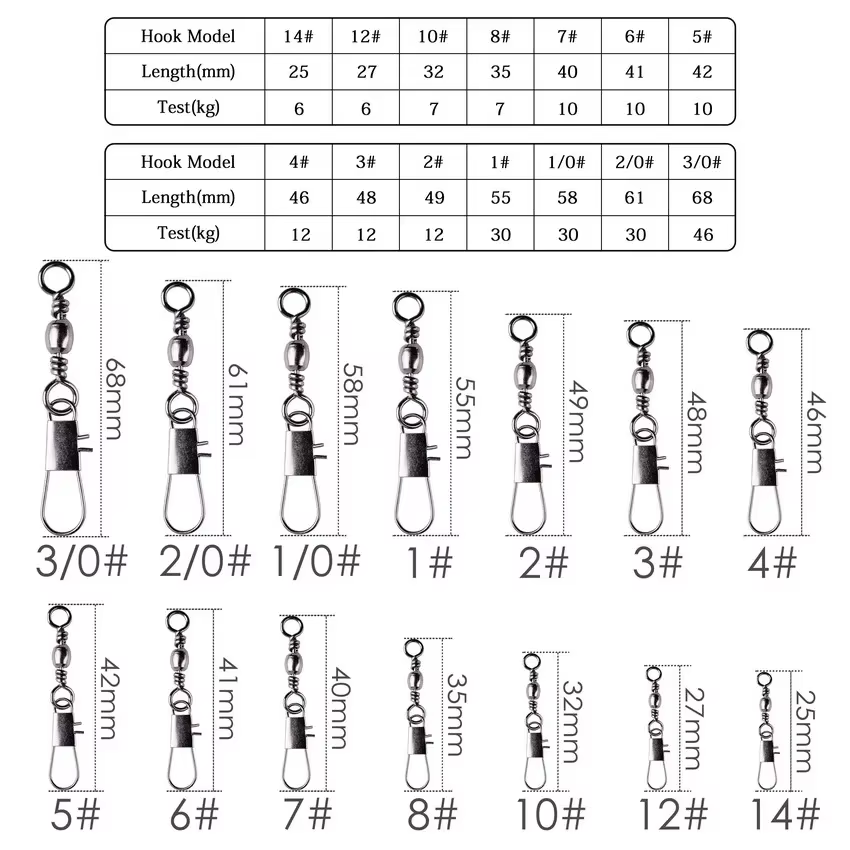 Grapas con Giratorio Acero Inoxidable para Lucio – Pesca Deportiva - imagen 2