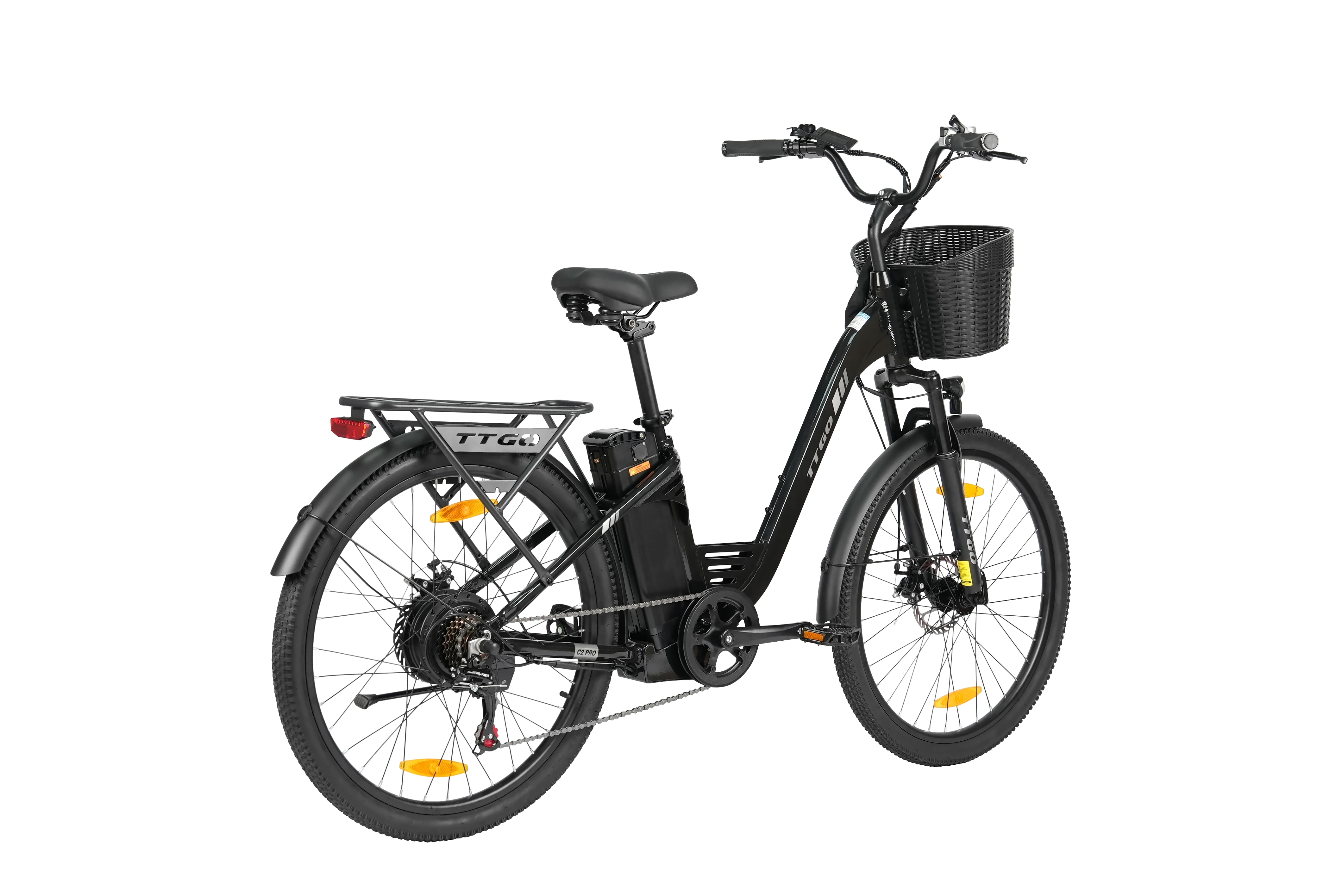 Detalle de la bicicleta TTGO C2 PRO con enfoque urbano