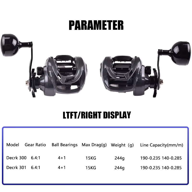 Carrete Baitcasting Mavllos Decrk – Latón, 15KG arrastre, 6.4:1 - imagen 3
