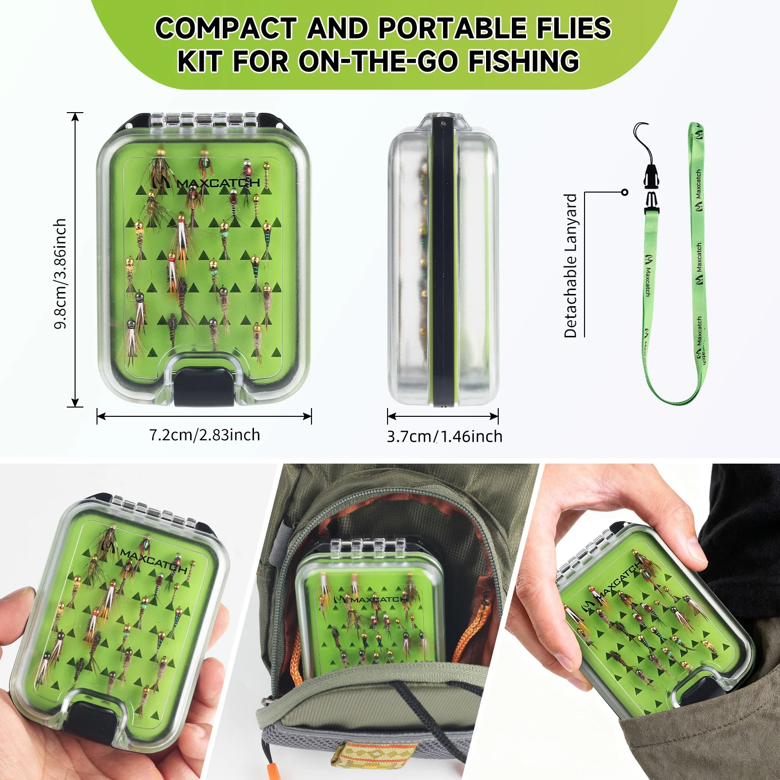 Maxcatch kit de moscas nymph atadas a mano, caja portátil - imagen 5