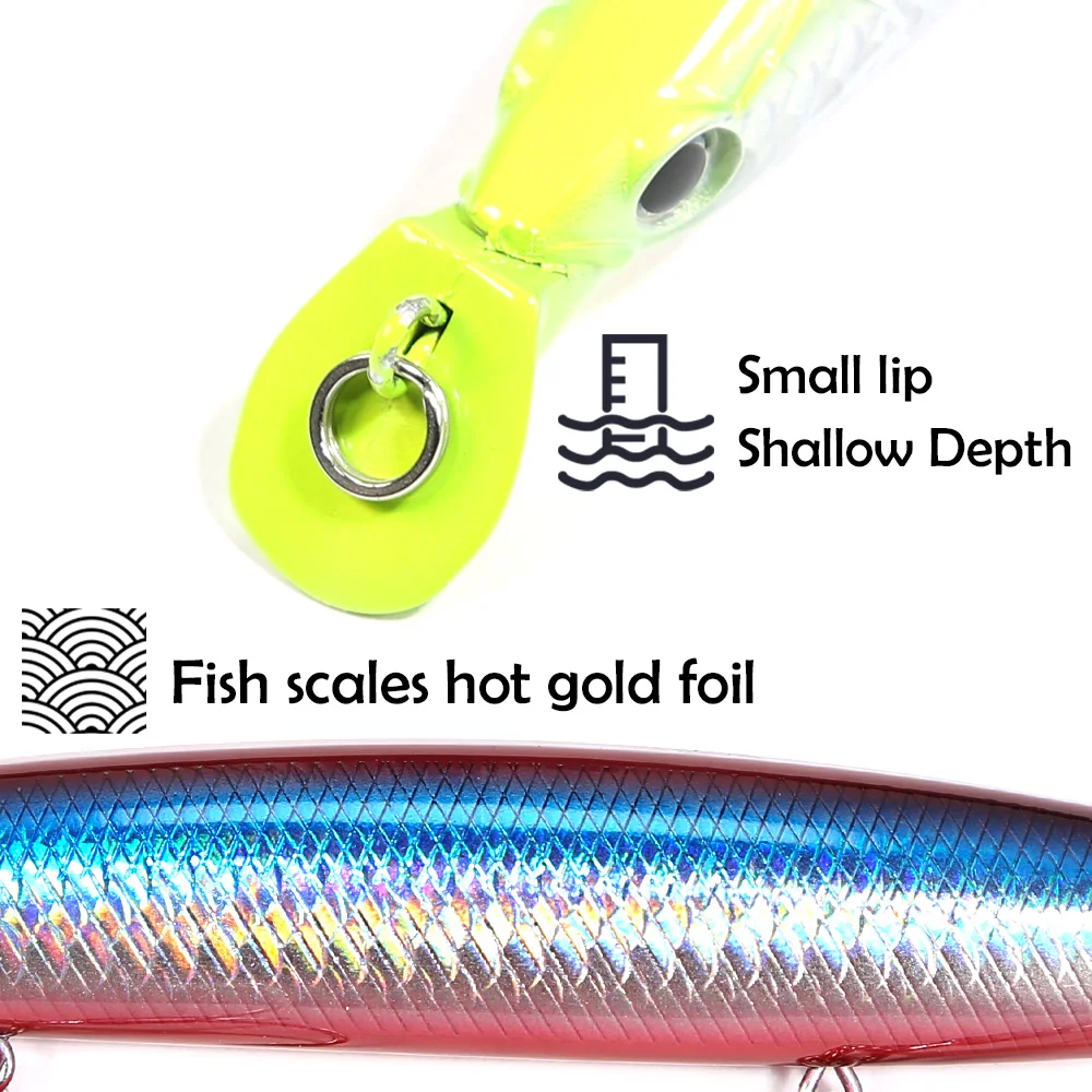 Señuelo Jerkbait PEAK flotante gran tamaño para lubina de agua salada - imagen 2