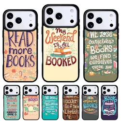 Funda iPhone con diseño de biblioteca y citas de libros, trasera