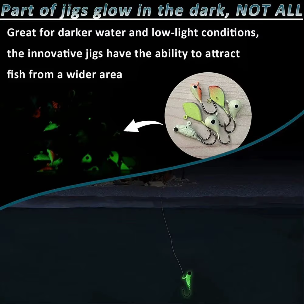 Anzuelos luminosos con cabeza plomada – Señuelos para pesca en hielo