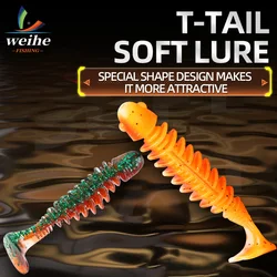 WEIHE Señuelo Gusano Suave Cola T Ancha PVC