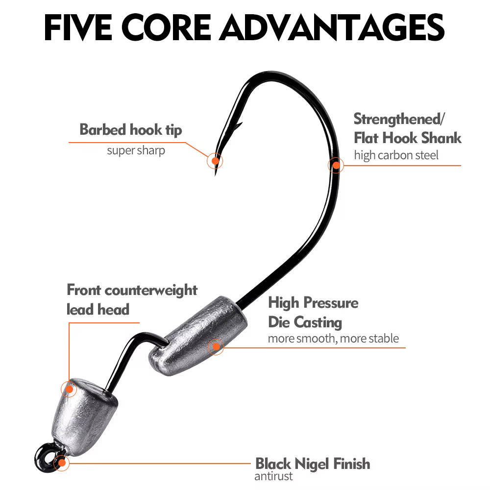 Jig Head Crank Proberos para Vinilo – Anzuelo para Pesca con Cebo Suave - imagen 4
