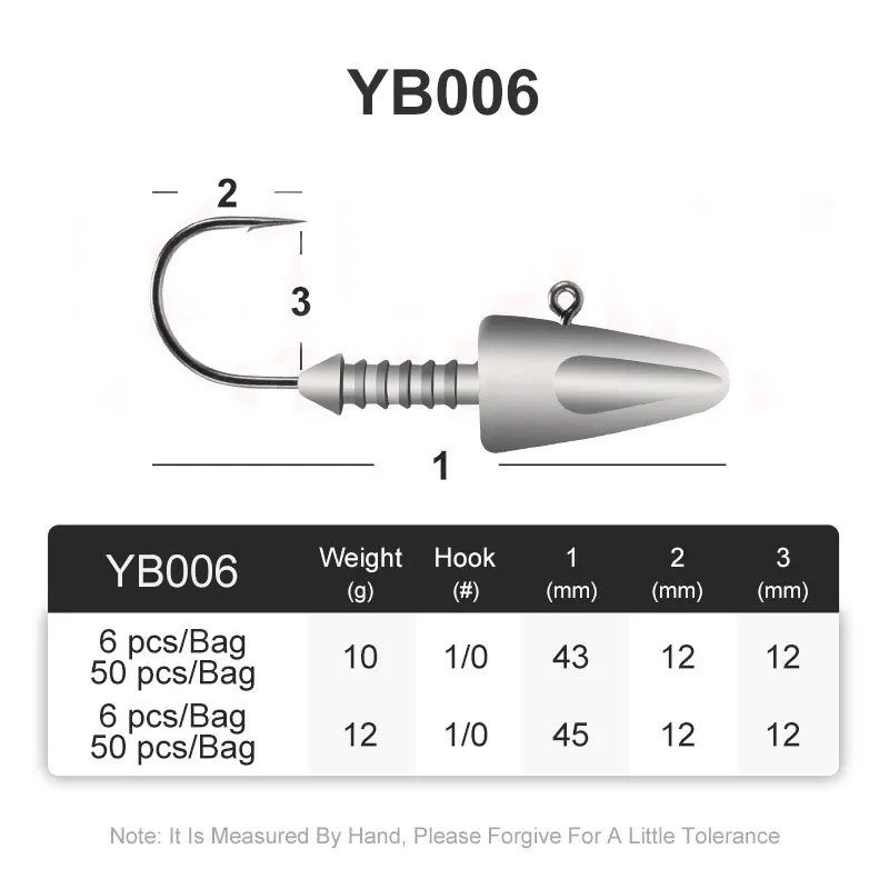 TEASER Anzuelos Jig Head con púas – Acero al carbono bala para vinilos