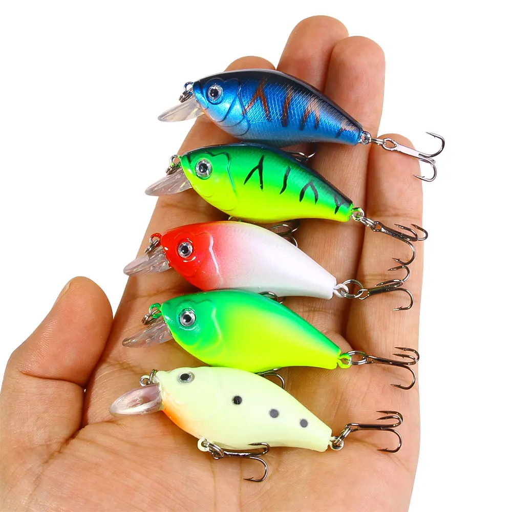 Señuelo wobblers con anzuelos triples visibles