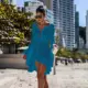 Vestido de playa de verano con cuello en V y protección solar - imagen 5