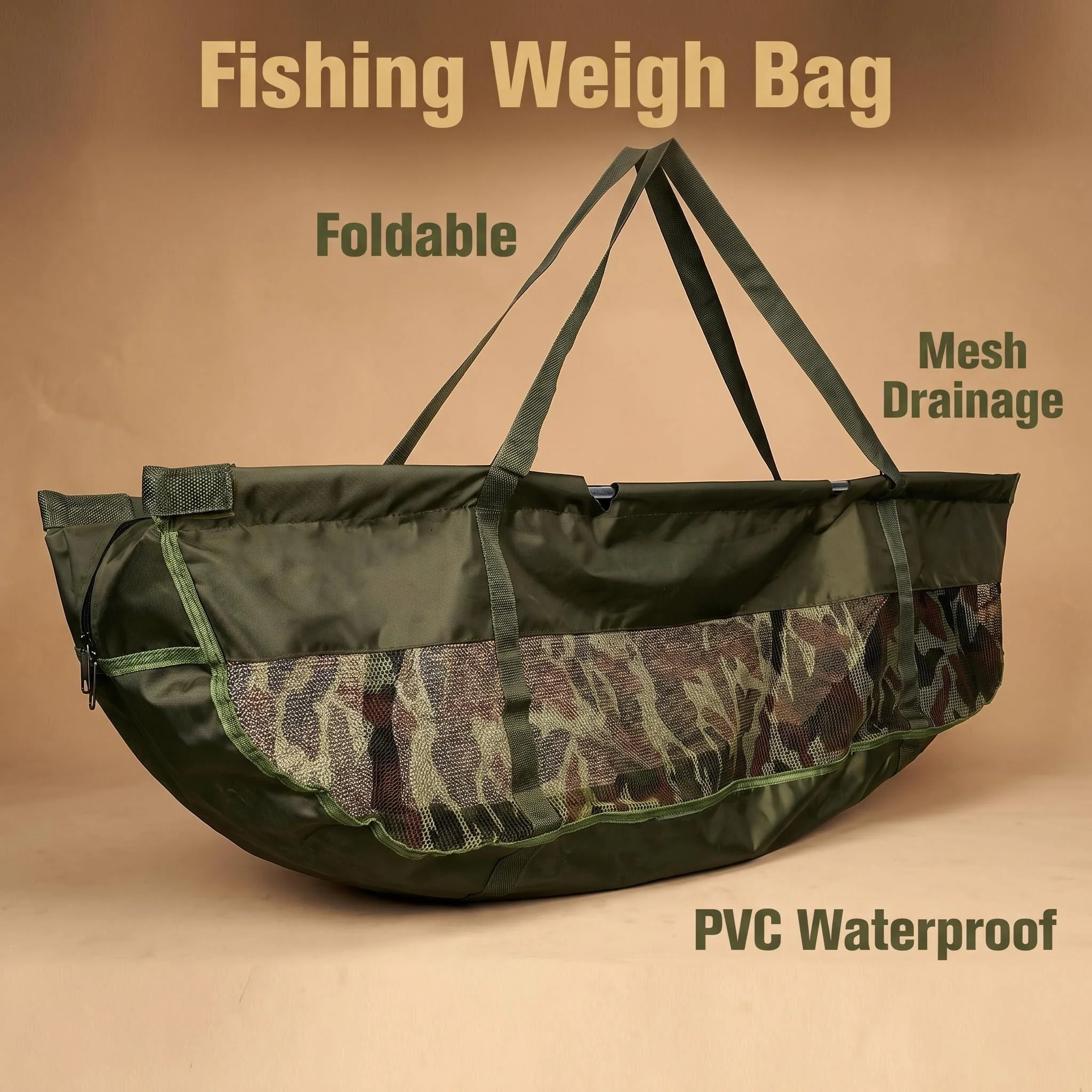 Bolsa de pesca plegable de malla para capturas