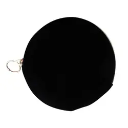 Bolsa de maquillaje de terciopelo portátil y elegante, negra