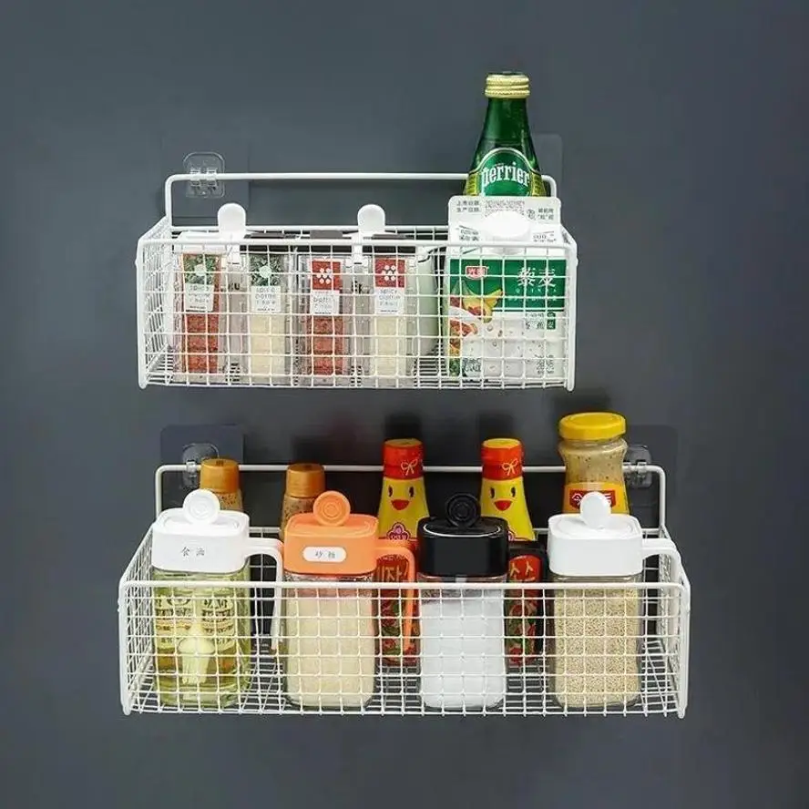 Estante de pared multifuncional sin clavos: organizador baño y cocina - imagen 4