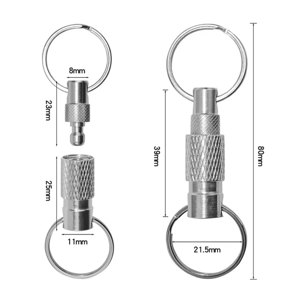 Llavero de liberación rápida de aleación de aluminio con diseño compacto