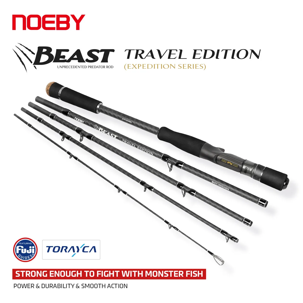 Caña spinning portátil NOEBY Beast Predator Travel Edition depredadores