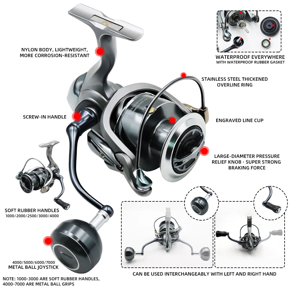 Carrete giratorio ZYZHE FC resistente mar ligero surfcasting - imagen 3
