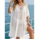 Vestido de playa cuello V y espalda descubierta para mujer