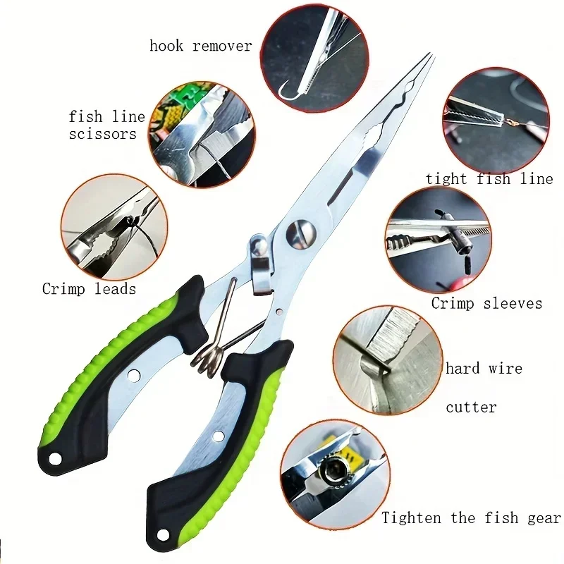 Alicates de Pesca Multifunción Acero Inoxidable con Cortalíneas - imagen 3