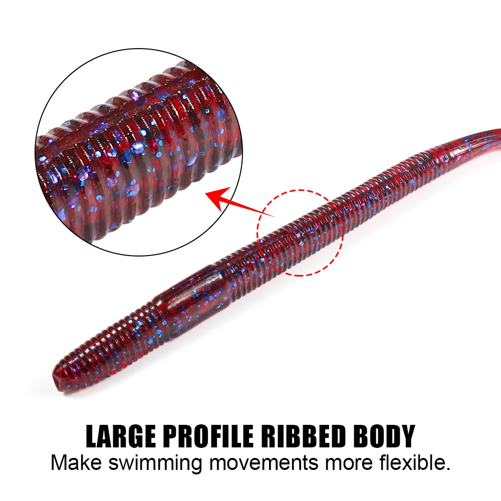 Spinpoler Señuelo Gusano Cola Larga Bicolor para Lubina en agua salada