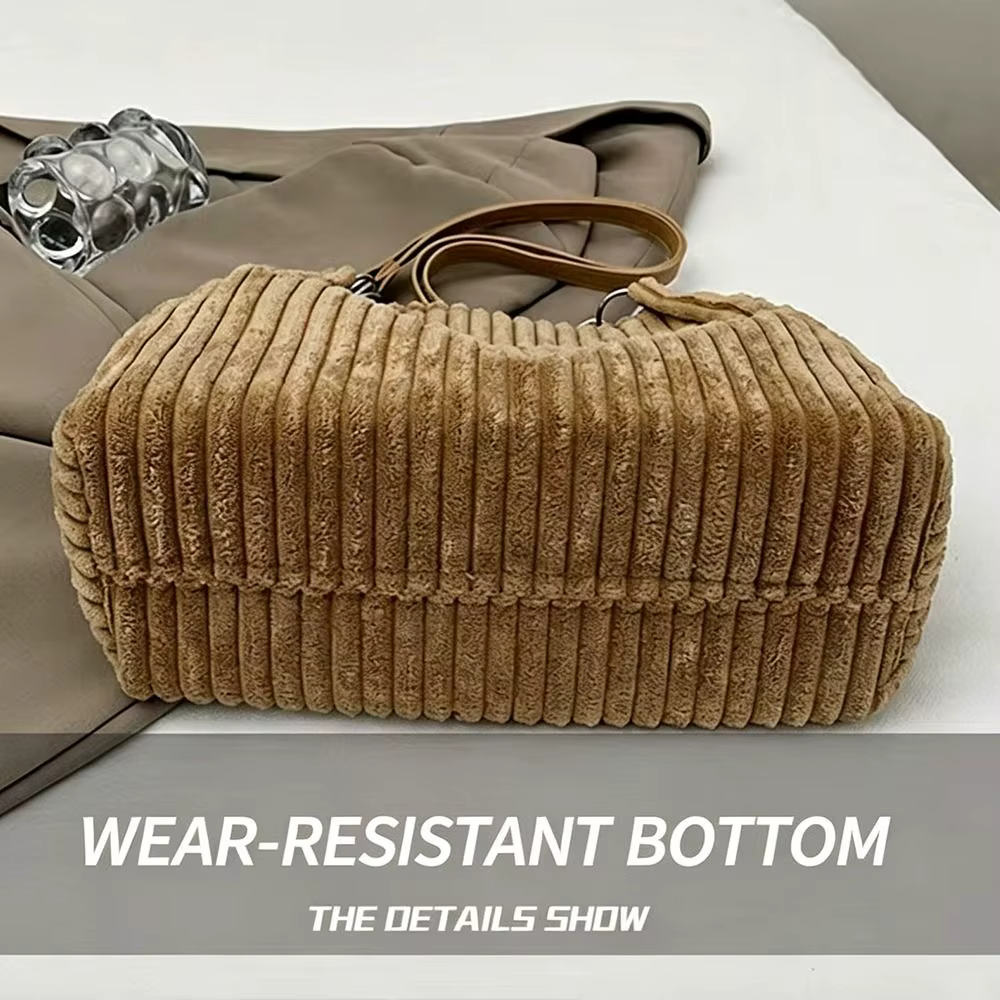Bolso de Hombro de Pana Elegante – Gran Capacidad para Trabajo y Viaje