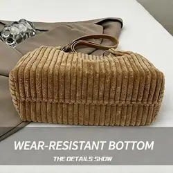 Bolso de Hombro de Pana Elegante – Gran Capacidad para Trabajo y Viaje