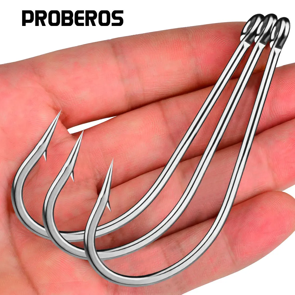 Anzuelos de pesca Proberos de carbono, ultra afilados para lubina y atún