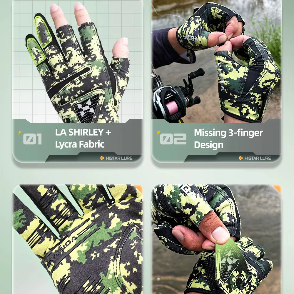 Guante de pesca HISTAR LA SHIRLEY – Lycra antideslizante camuflaje - imagen 4