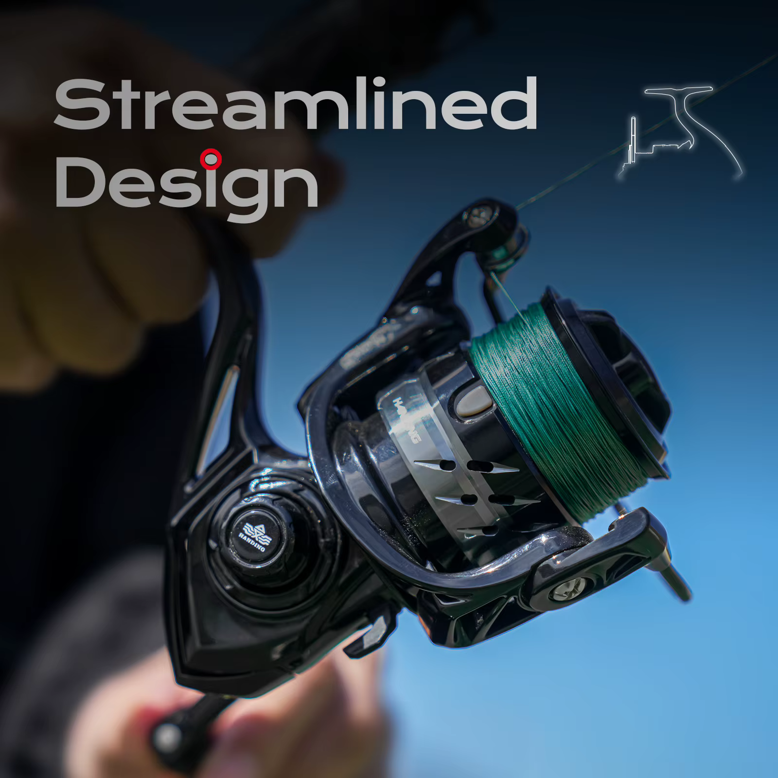 Carrete HANDING Lite – 3+1 Rodamientos, Relación 5.2:1 para Pesca - imagen 2