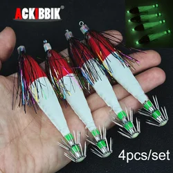 Jigs luminosos Ackibbik para pesca de calamar en salobre