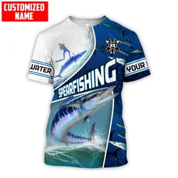 Camiseta 3D personalizada para pesca submarina Wahoo – Verano hombre