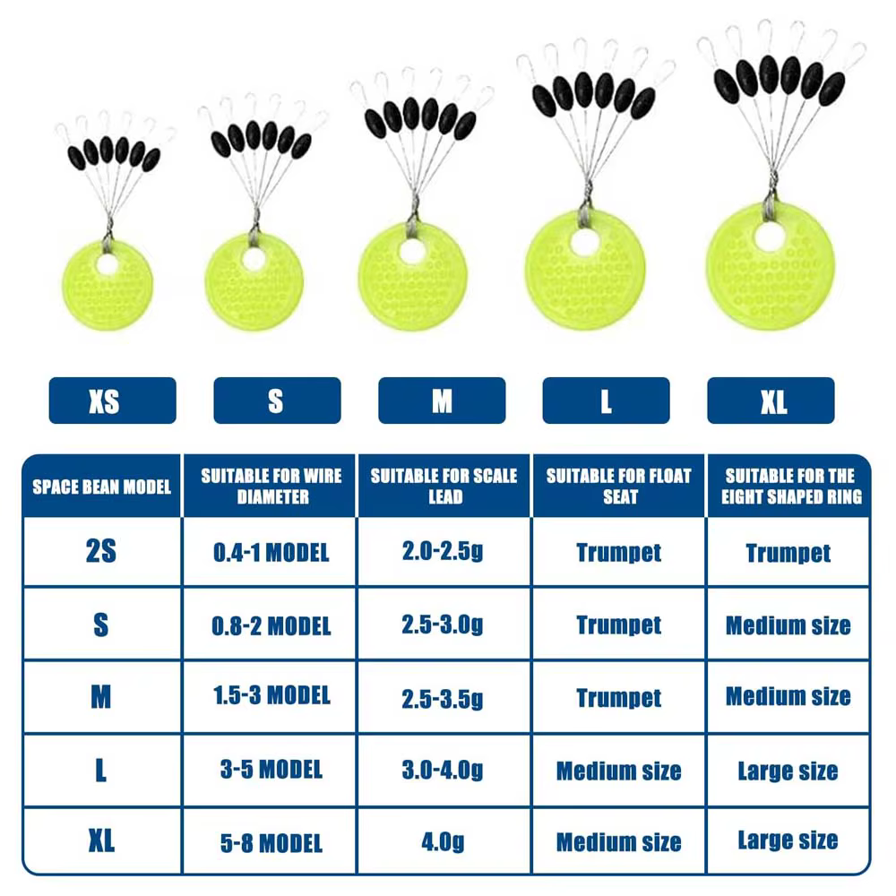 Flotadores ZUKIBO olives tapón negro goma carpfishing 60 uds - imagen 5
