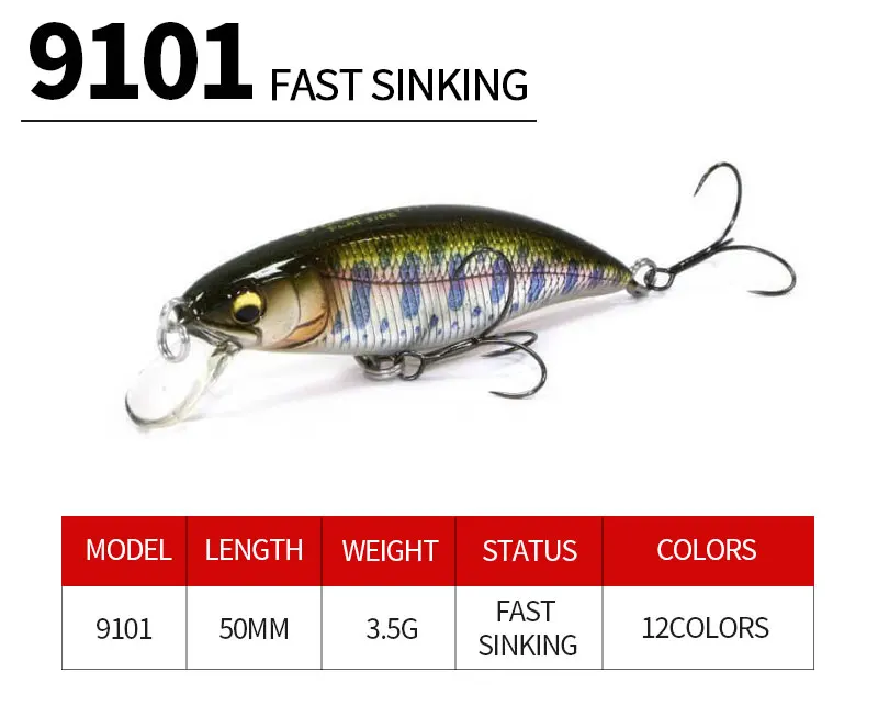 Minnow 50 mm con acabado de señuelo