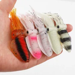 Señuelo calamar suave luminoso UV para pesca en mar
