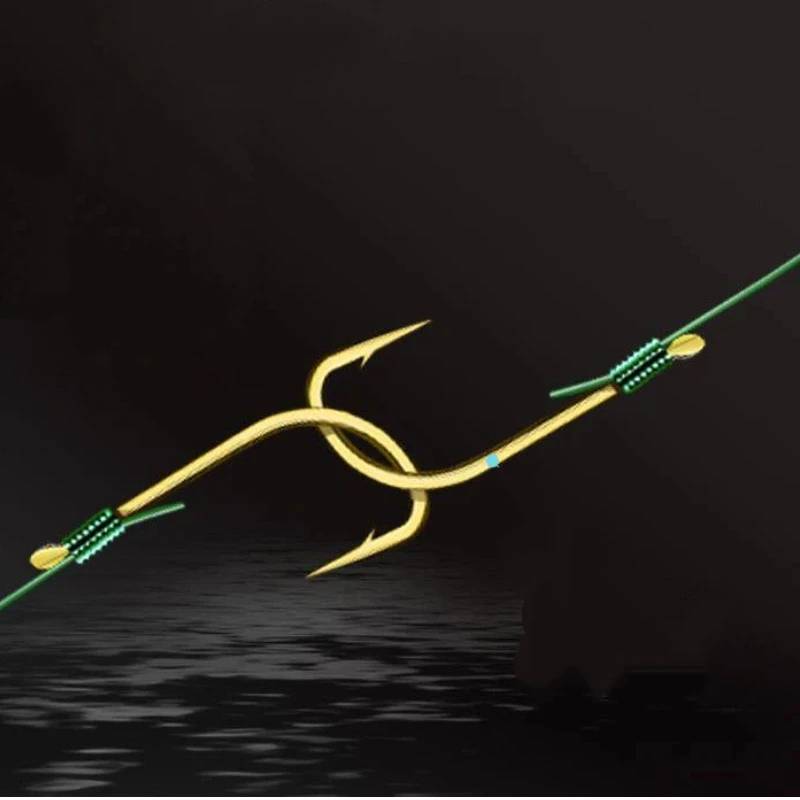 Línea preatada micro para río con anzuelo dorado y flotador de cuentas - imagen 3