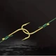 Línea preatada micro para río con anzuelo dorado y flotador de cuentas - imagen 3