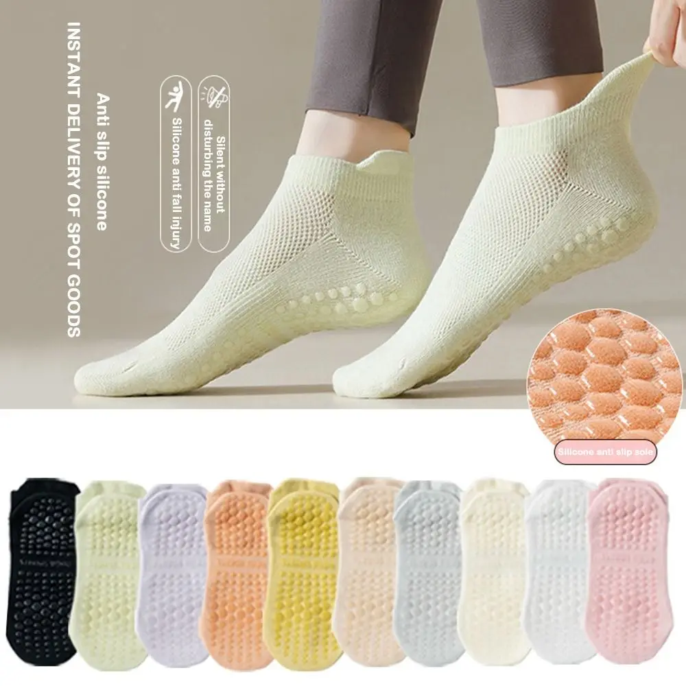 Calcetines antideslizantes de yoga sin talón, transpirables de malla - imagen 3