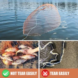 Red de pesca con mosca de malla fina, nailon resistente y plomo
