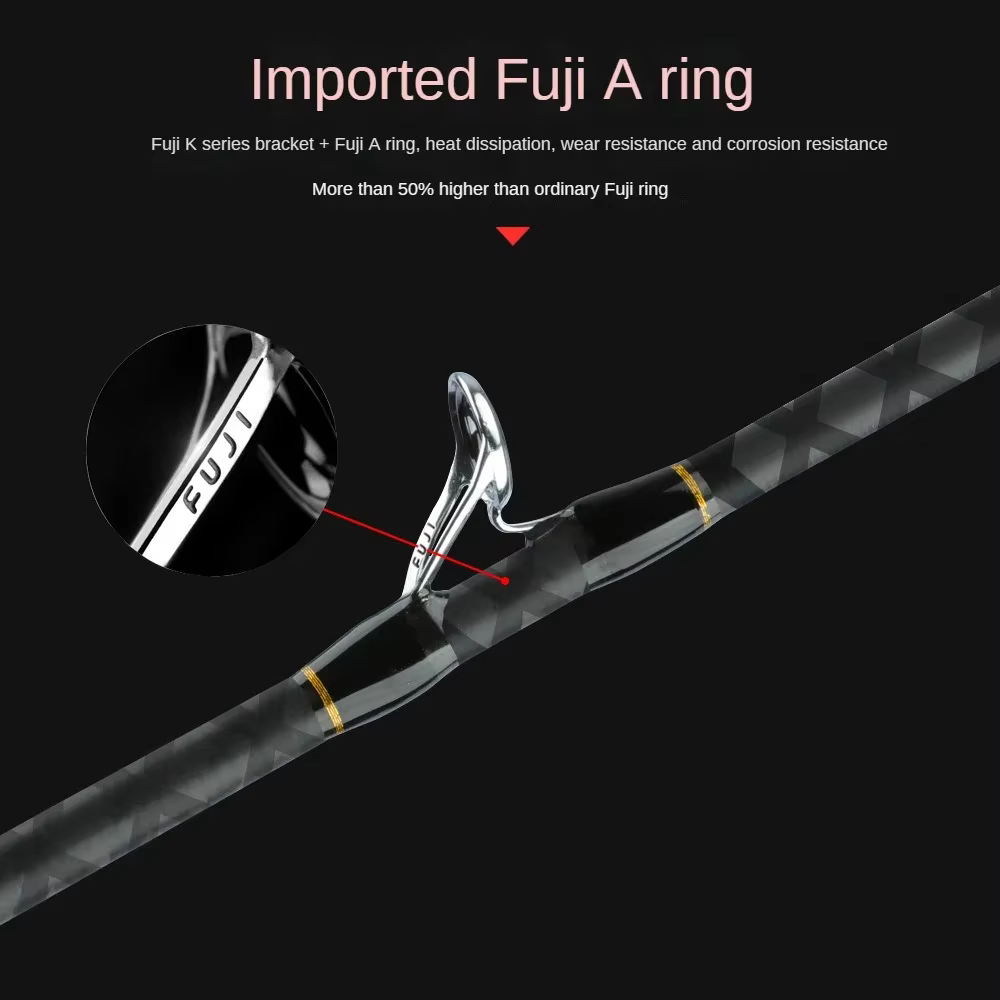 Hennoy Caña Slow Jigging – Carbono con anillas Fuji - imagen 3