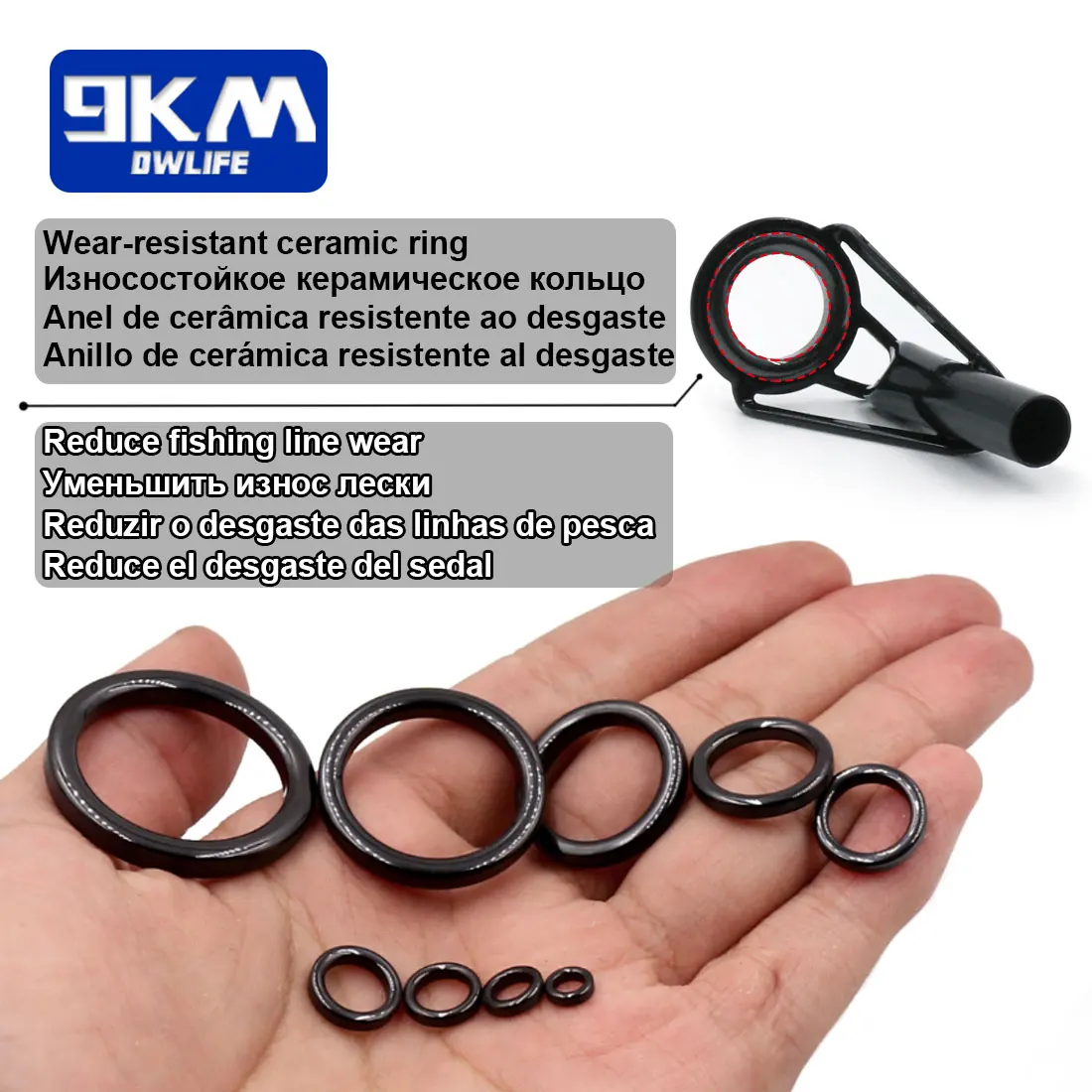 9KM kit reparación guías cerámica caña pescar - imagen 4