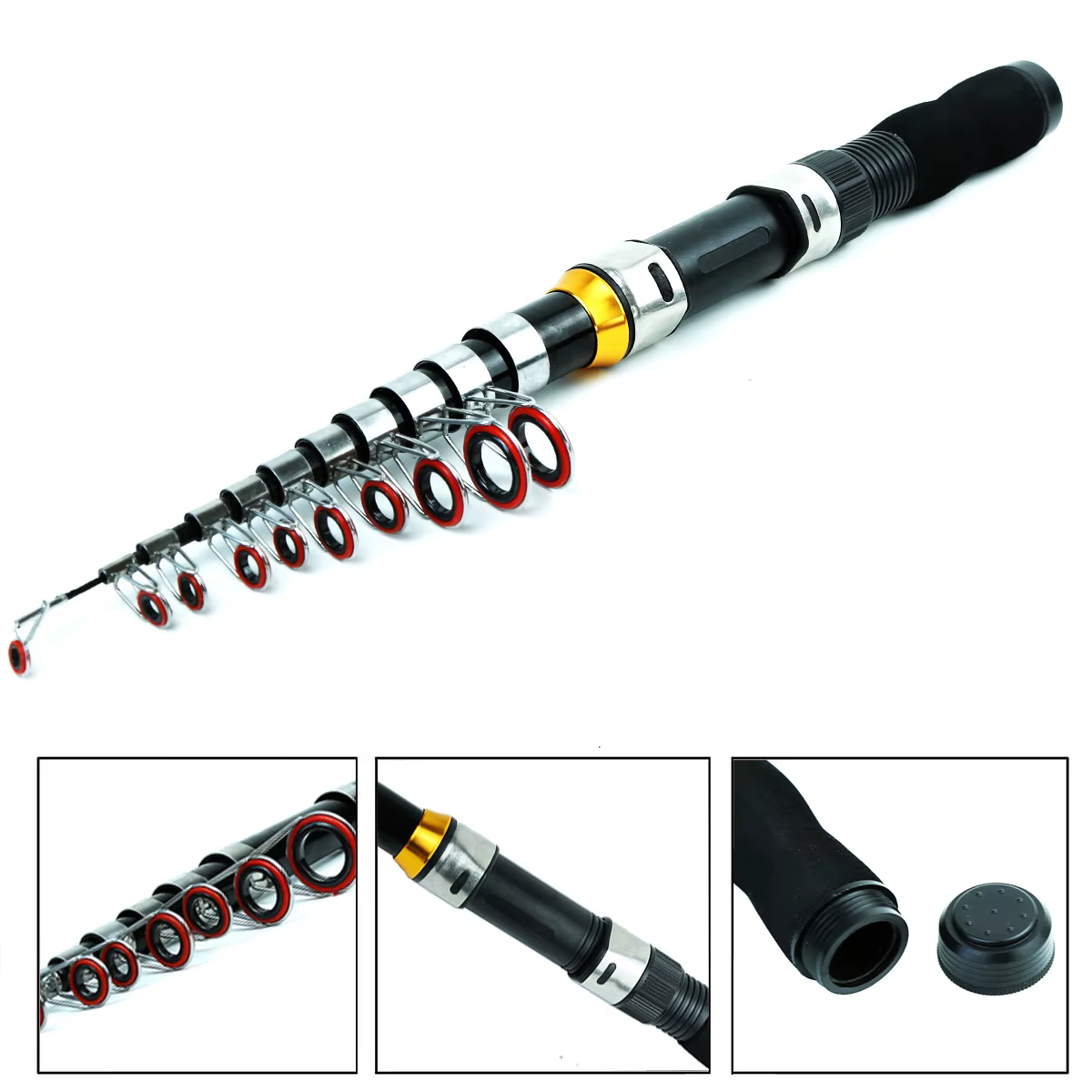 Caña Telescópica con Carrete – Equipo Completo Pesca Viaje - imagen 3