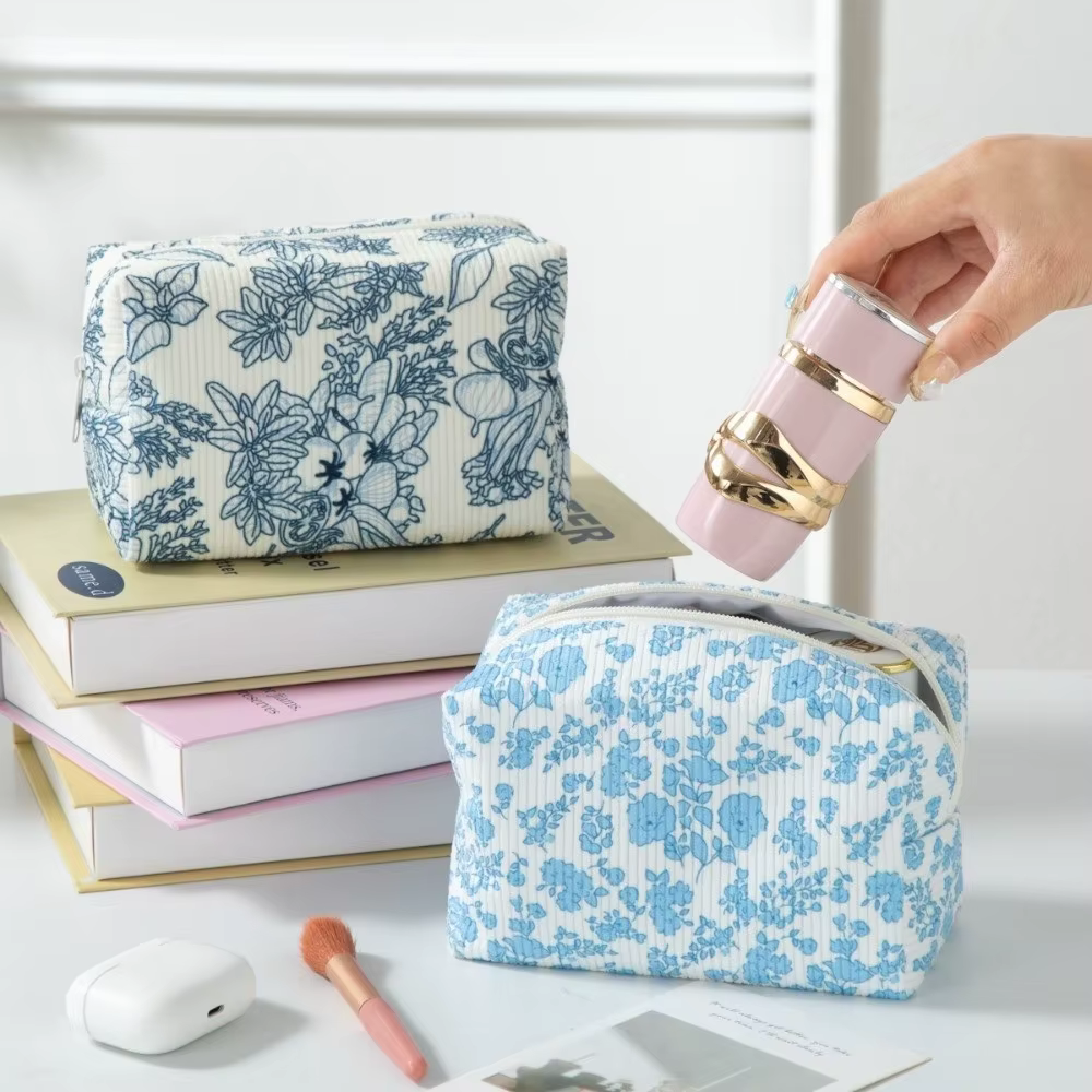 Neceser pana para maquillaje – Bolsa cosméticos con cierre gran capacidad - imagen 5