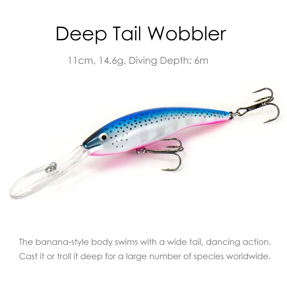 Countbass Deep Tail Wobbler – Crankbait flotante señuelo duro - imagen 5
